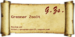 Gresner Zsolt névjegykártya